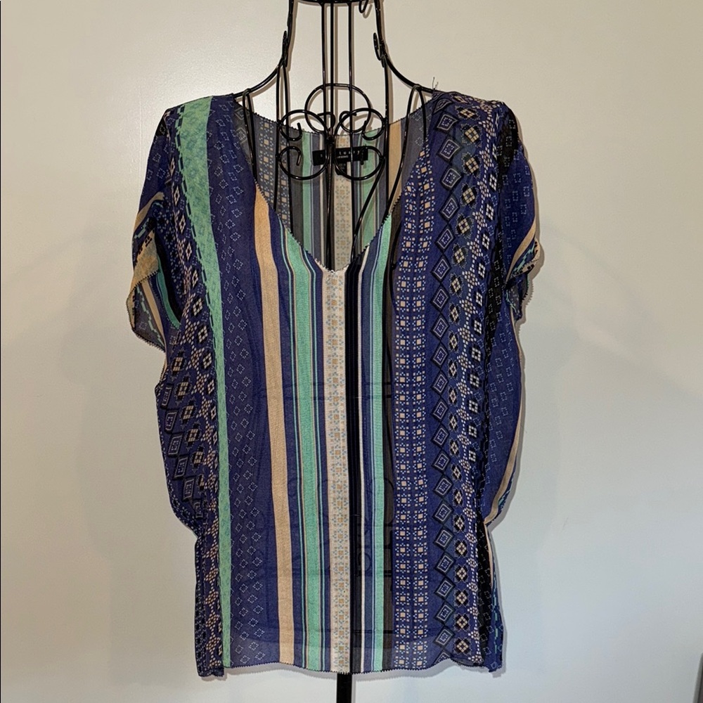 Sanctuary Blue and Green‎ Boxy Blouse